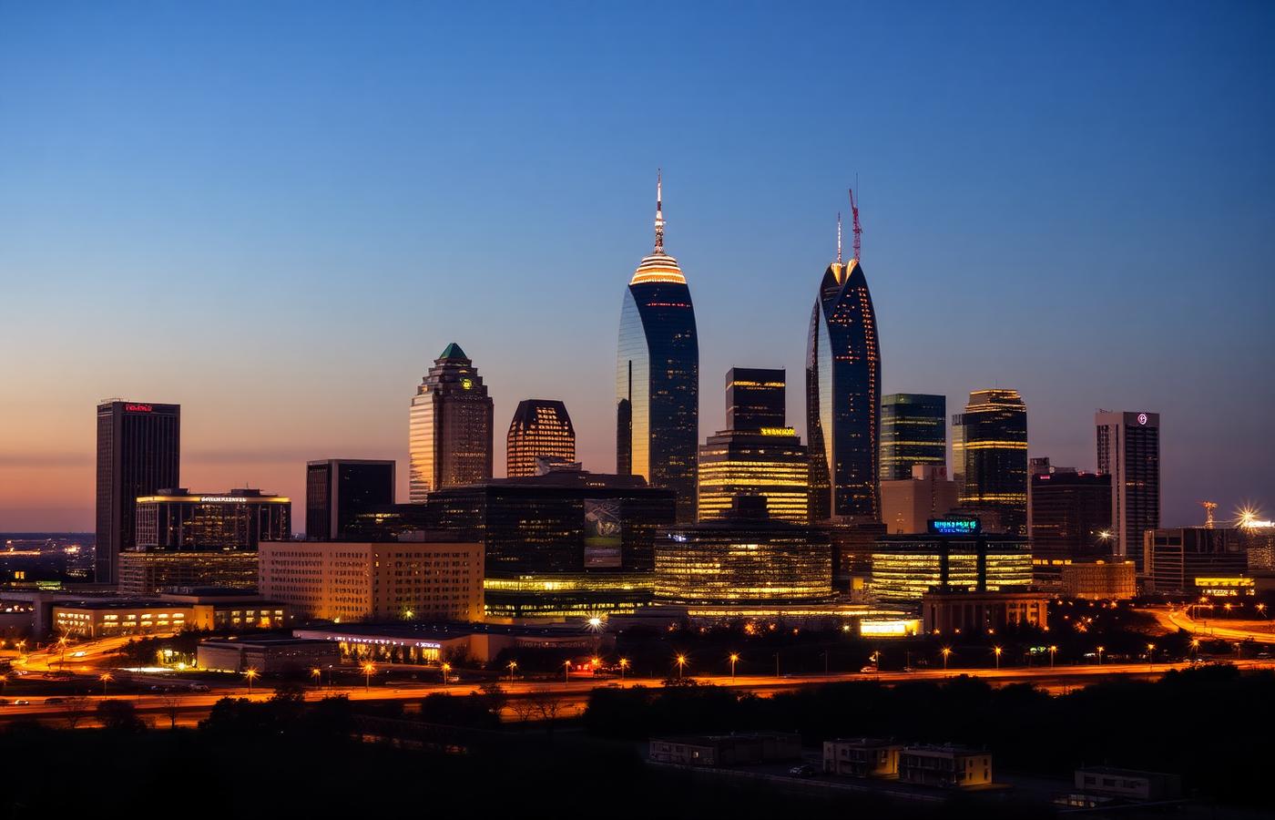 Oklahoma City skyline at dusk